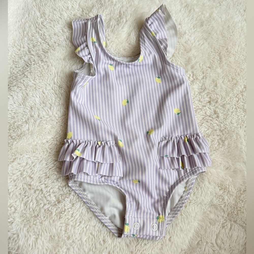 New Striped Ruffle Baby Swimsuit - size 3-6 months